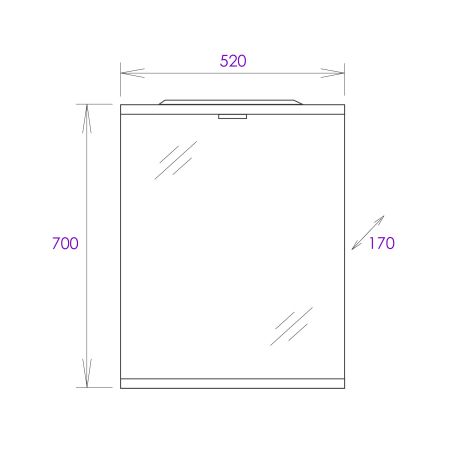 Зеркало Onika Омега 52 белое, с подсветкой, артикул 205206