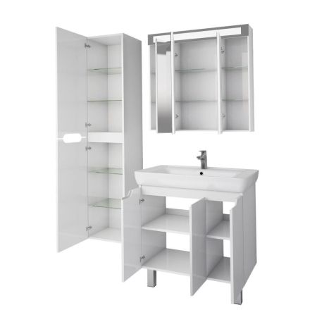 Тумба с раковиной подвесная Dreja Q Plus (D) 80 см, белый, артикул 99-1006-com