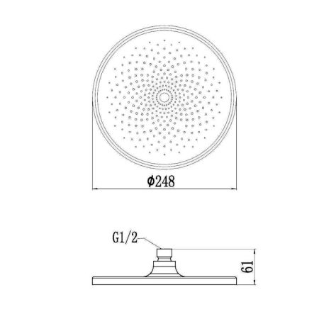 Верхний душ Savol S-YDP08W, белый/черный, артикул S-YDP08W