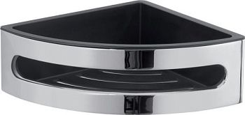 Gedy, решётка угловая 1-уровневая c пластиковым вкладышем (19х19хh7,5), цвет хром - черный пластик