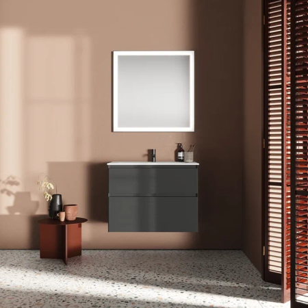 BURGBAD ACCURA Зеркало 800х800х70 мм., LED подсветка 4200K, корпус черный, артикул SIIV080