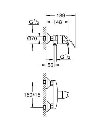 Душевая система Vitalio Start System 180 Flex со смесителем для душа (NSB0151), артикул NSB0151