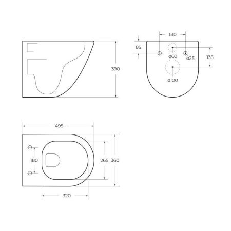 Унитаз подвесной безободковый со смывом TORNADO BelBagno AMANDA-TOR, артикул BB051CH-TOR-FC