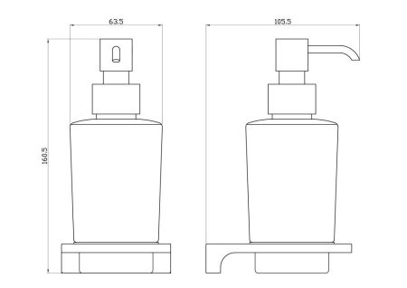 Дозатор мыла WONZON & WOGHAND ECLIPSE, Темный графит (WW-9133-BGM), артикул WW-9133-BGM