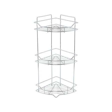 Полка трёхъярусная угловая Milardo Grid проволока стальная, хром (GRICC3CM44), артикул GRICC3CM44