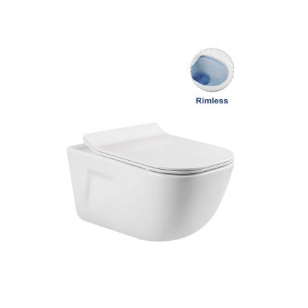 подвесные унитазы Vincea Унитаз подвесной Idea VT1-33 безободковый, цвет белый, ультратонкое soft-close сиденье,, артикул VT1-33