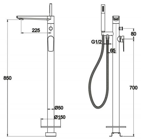 Напольный смеситель BelBagno CARIN CAR-FMT-CRM