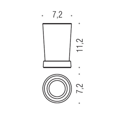 Colombo Road стакан настольный-h11.2, цвет: хром/матовое стекло, артикул B8041.CR-VAN