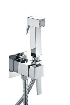 Fiore Shower, набор гигиенического душа квадратной формы, со смесителем на х/г воду, цвет сталь