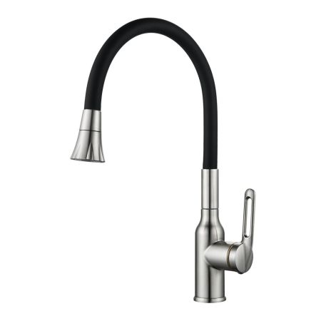 Смеситель для кухни с гибким изливом Raffine F303L-3, сатин