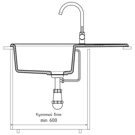 Кухонная мойка GranFest LEVEL 860L, графит, артикул LV-860L графит