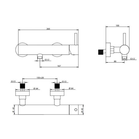 BONGIO ON Смеситель для душа настенный, однорычажный, цвет хром, артикул 68523CRPR