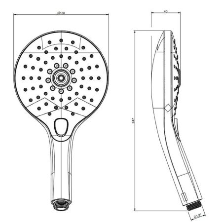 GESSI Ручной душ, 3 режима, цвет Black XL, артикул 47351#299