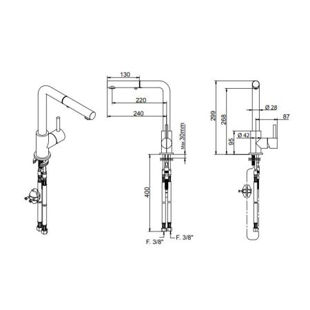 Bongio Cucina Смеситель для мойки, цвет хром, артикул 32481CRPR