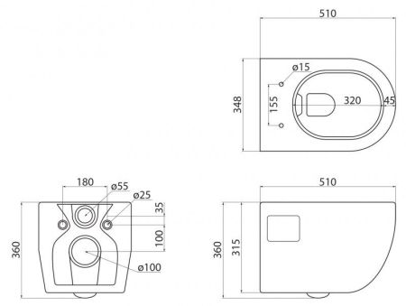Комплект инсталляции BELBAGNO BB097 с унитазом ECO и клавишей смыва, артикул CZR-526-TH-R/CZR-2040-SC/BB097/R.CR