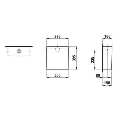 LAUFEN (Val*) Бачок 5/3 л, подвод воды сверху сбоку (справа/слева), артикул 8.2928.2.000.872.1