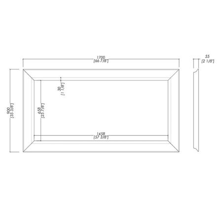 Devon Regent Зеркало 170x90 см с деревянной рамой в цвете offwhite, артикул EFREGENTOF