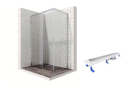 Душевой уголок Ambassador Queen 11011106L-ST2, прямоугольный, линейный трап, 120х80, артикул 11011106L-ST2