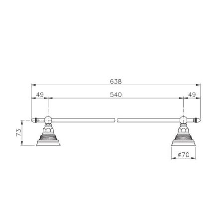 Nicolazzi Impero Полотецедержатель одинарный 54 см, цвет: хром, артикул 1486CR36