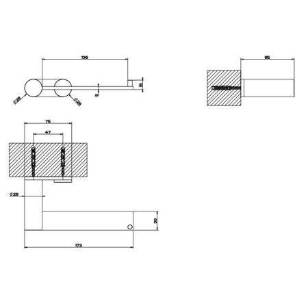 GESSI 316 Держатель туалетной бумаги, вертикальный или горизонтальный, цвет Black XL, артикул 54749#299