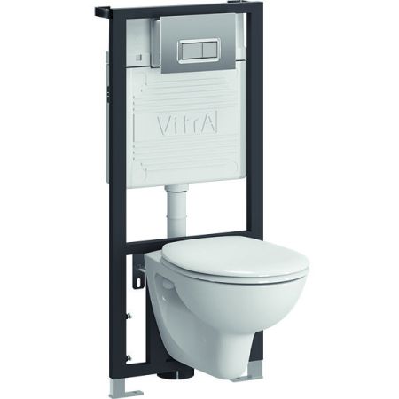 Безободковый унитаз VitrA S40 L-box с толстой дюропластовой крышкой микролифт, артикул 9005B003-7211
