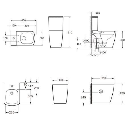 Комплект 2 в 1 Lavinia Boho Aveo Compacto Rimless 21030005, артикул 21030005