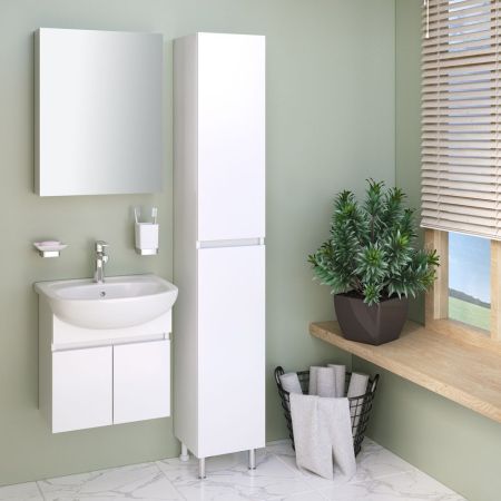 Тумба Runo Лада 50 подвесная белая под умывальник 00000000152 (Уют 50) (00-00001366), артикул 00-00001366