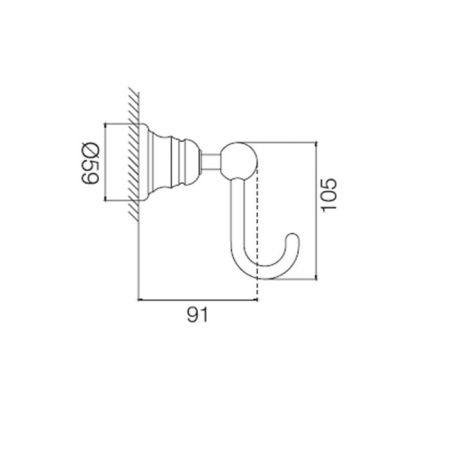 FIMA|Carlo Frattini Victory Крючок одинарный, цвет золото, артикул F6064/1OR