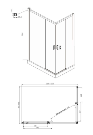 Душевой уголок Ambassador Queen 11011106L-MA1, прямоугольный, точечный трап, 120х80, артикул 11011106L-MA1