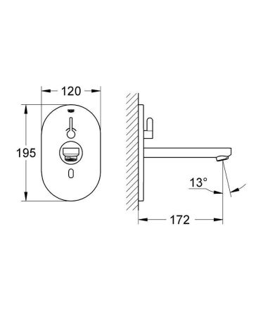 Смеситель инфракрасный для раковины GROHE Eurosmart CE, хром (36315000)