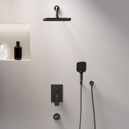 953510300 Gala встраиваемая душевая система со смесителем и изливом, чёрный, артикул 953510300