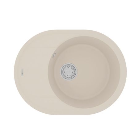 Кухонная мойка Lemark LACHA 620 врезная овальная с крылом из кварцгранита цвет: Шампань  (9910054), артикул 9910054