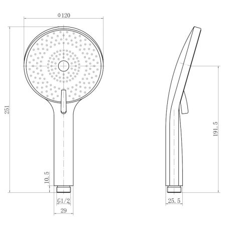 Лейка для душа FASHUN N018, сатин/серый