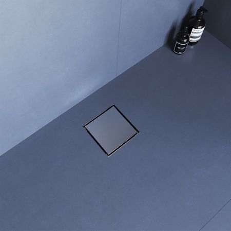 Душевой трап RGW SDR-10 квадратный, хром, металлическая крышка, горизонтальный слив (100x100), артикул 79211000-01