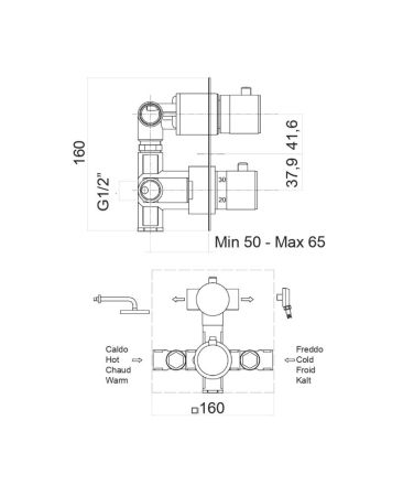 Смеситель для душа Fiore X-TERMO 31CR0993, хром, артикул 31CR0993