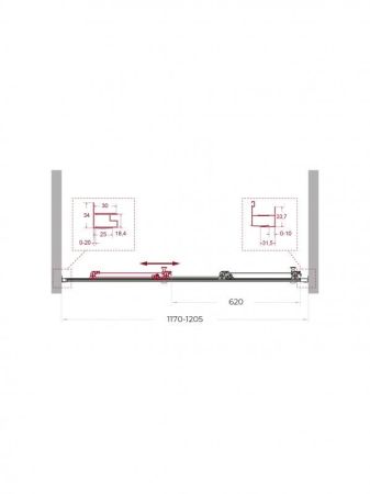 UNO-195-BF-3-120-C-IN Душевая дверь, артикул UNO-195-BF-3-120-C-IN