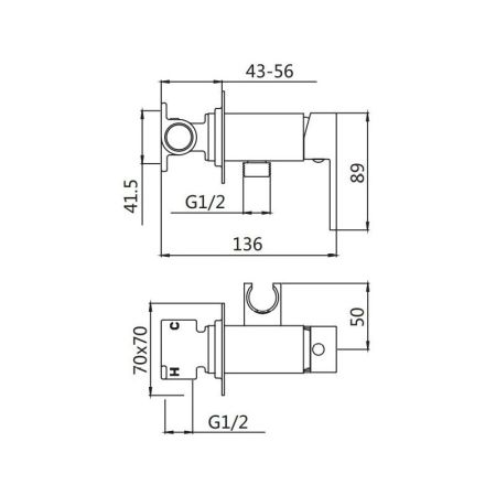 Гигиенический душ со смесителем Shevanik S127G, золотой сатин