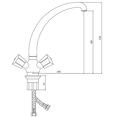 Смеситель для кухни Славен СЛ-ДВ-Е11, хром