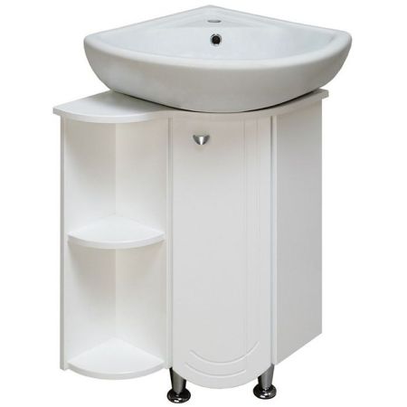 Тумба под раковину Runo Бис 55 L 4620750023225 угловая Белая