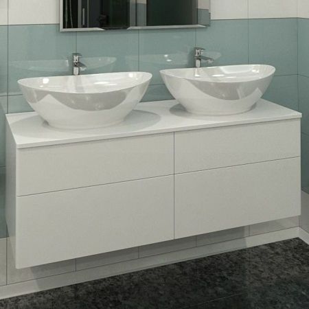 Тумба с раковиной Orange Otto 130 Ot-130TuMDF+G56 Белая, артикул Ot-130TuMDF+G56