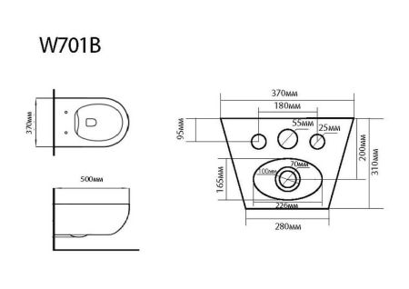Биде керамическое Black&White W-701B