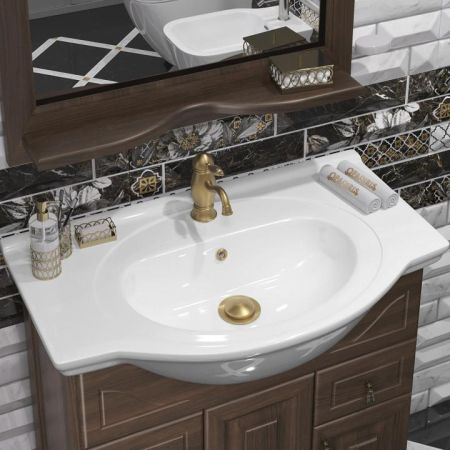 Мебель для ванной Тибет 75 объемные фасады Opadiris Орех антикварный, артикул 