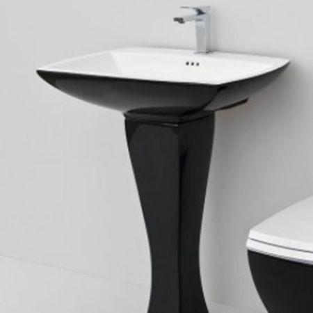 Artceram JAZZ раковина с 1 отв. под смеситель 60х48см, цвет черно-белый, артикул JZL003 01 50/JZ16Cbi/nero*1