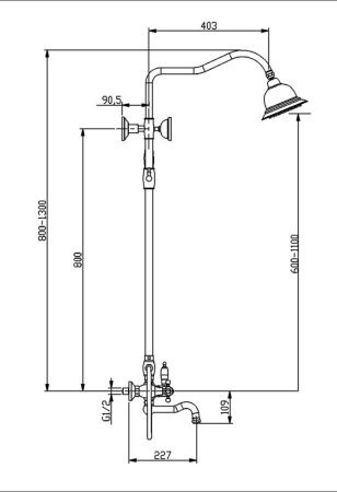 Душевая система Timo Nelson SX-1290/00 Хром, артикул SX-1290/00