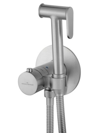 Смеситель с гигиеническим душем и термостатом встраиваемый WONZON & WOGHAND, Брашированный никель (WW-88829909-BN)