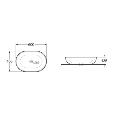 Раковина керамическая Vincea VBS-113G1, 600*400*135, накладная, цвет золото/золото, артикул VBS-113G1