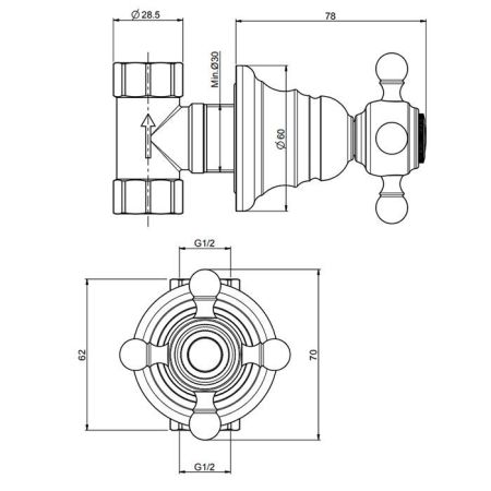 Fima Carlo Frattini Elizabeth Запорный вентиль 1/2", цвет: хром, артикул F5093/1CR