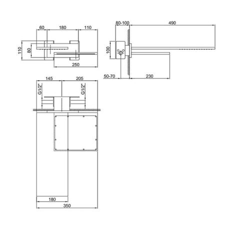Fantini Venezia Двойной верхний душ, латунь, настенный, цвет: Matt Gun Metal PVD