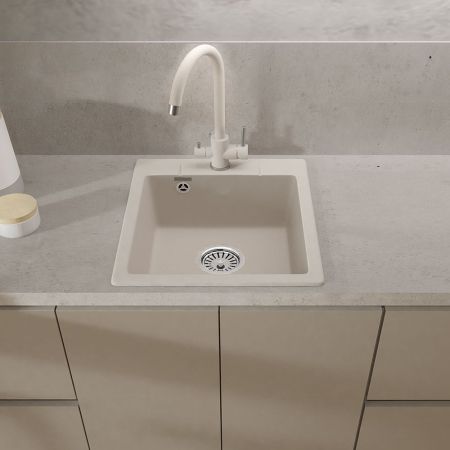 Смеситель для кухни с подключением фильтра GranFest Z-5420, белый