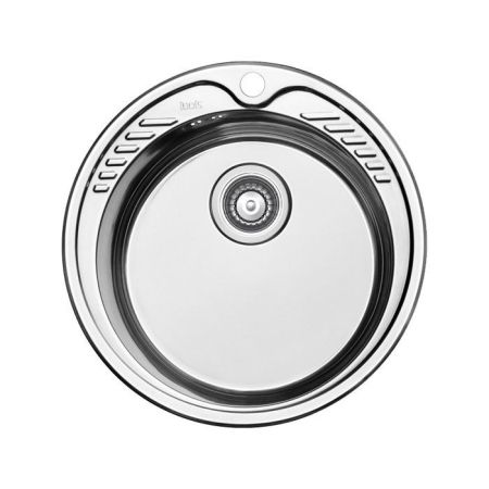 Мойка врезного монтажа с сифоном IDDIS Suno S, нерж. сталь, шелк, D510 (SUN51S0i77S), артикул SUN51S0i77S